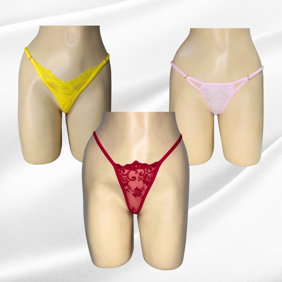 LENCERIA PACK 3  HILO FABIANNA+HILO MARY+ SEMI HILO STEYSI