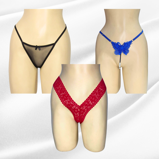 LENCERIA PACK 3 HILO CORAL+HILO SIEMPRE LISTA PERLAS TERESA+SEMI HILO BETTY