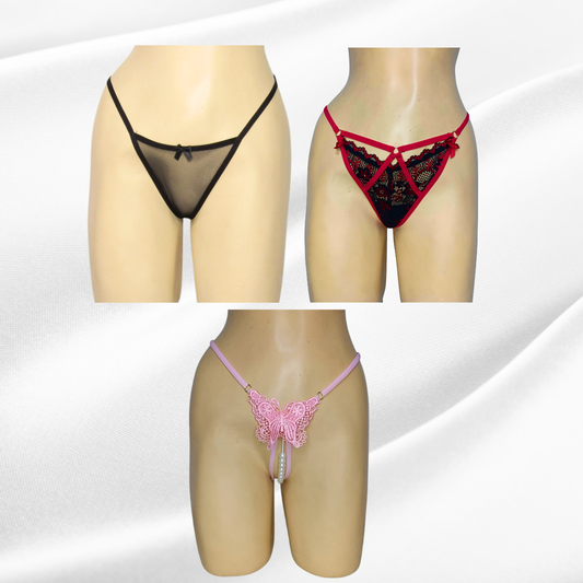 LENCERIA PACK 3 HILO CORAL+HILO VALENTINA+HILO SIEMPRE LISTA PERLAS MARINA